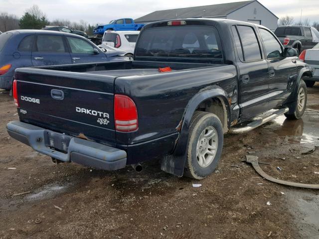 1D7HL38N04S768296 - 2004 DODGE DAKOTA QUA BLACK photo 4