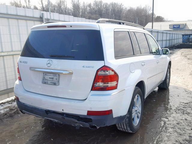 4JGBF71E77A126995 - 2007 MERCEDES-BENZ GL 450 4MA WHITE photo 4