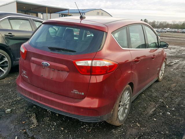 1FADP5BU1EL500254 - 2014 FORD C-MAX SEL RED photo 4