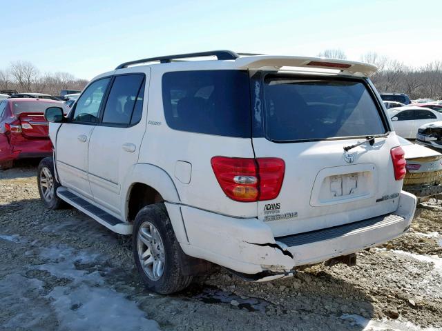 5TDBT48A14S206497 - 2004 TOYOTA SEQUOIA LI WHITE photo 3