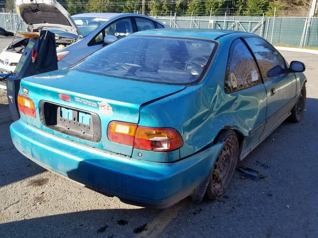 1HGEJ2147PL028291 - 1993 HONDA CIVIC DX GREEN photo 4