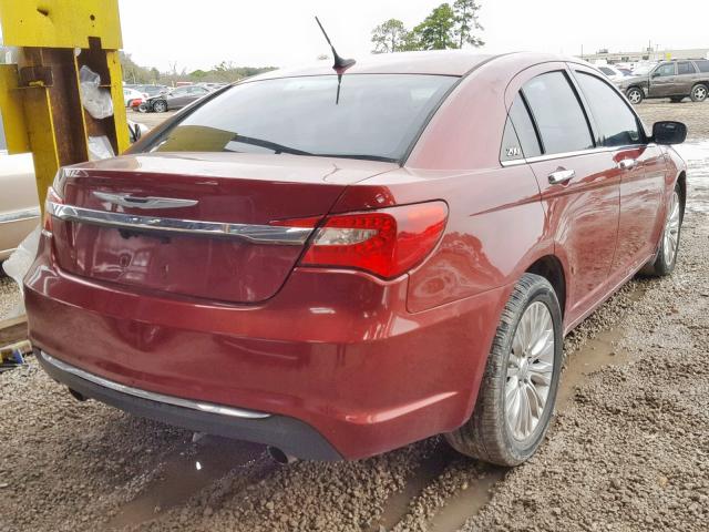 1C3BC2FG7BN504362 - 2011 CHRYSLER 200 LIMITE RED photo 4