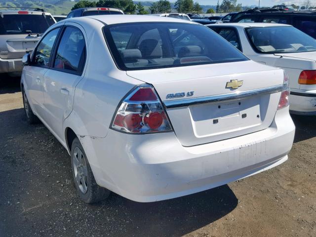 KL1TD56E19B402748 - 2009 CHEVROLET AVEO LS WHITE photo 3