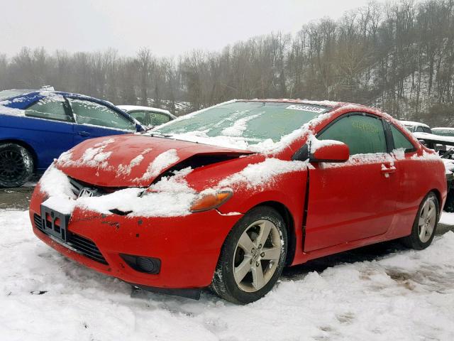 2HGFG12928H547268 - 2008 HONDA CIVIC EXL RED photo 2