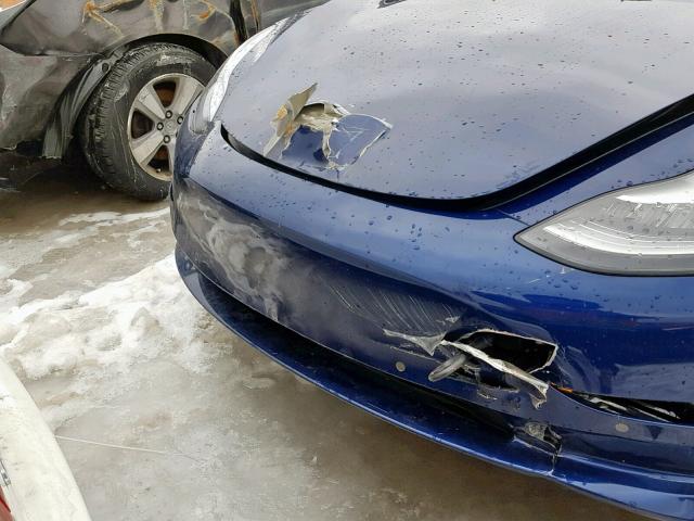 5YJ3E1EB6JF127045 - 2018 TESLA MODEL 3 BLUE photo 9