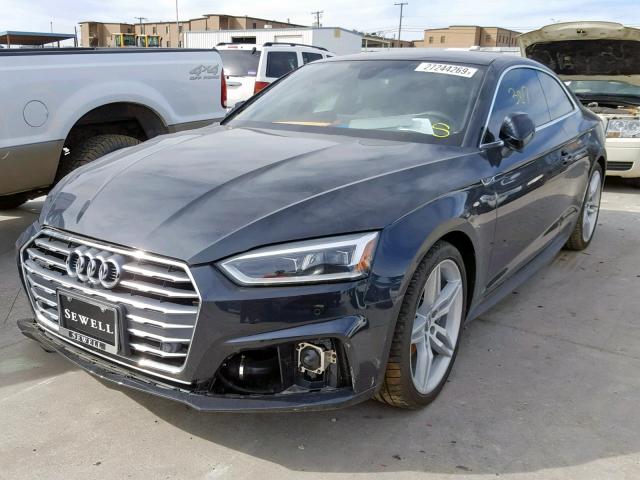 WAUUNAF50JA038249 - 2018 AUDI A5 PRESTIG BLUE photo 2