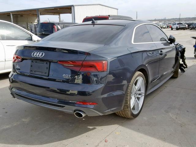 WAUUNAF50JA038249 - 2018 AUDI A5 PRESTIG BLUE photo 4