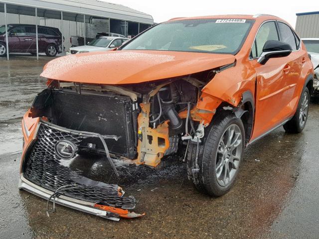 JTJBARBZ1J2174717 - 2018 LEXUS NX 300 ORANGE photo 2