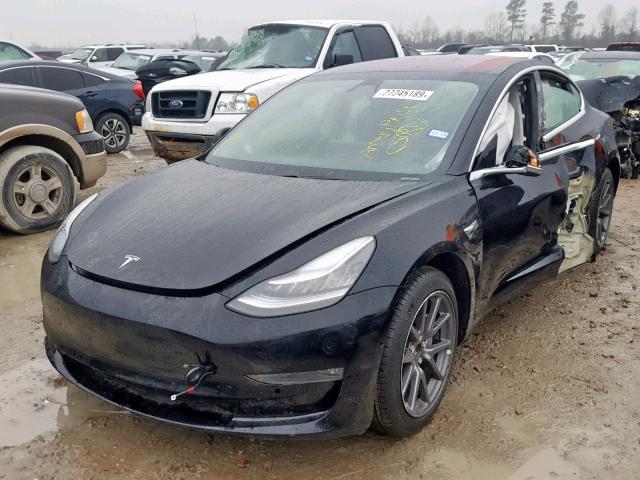 5YJ3E1EA3JF122845 - 2018 TESLA MODEL 3 BLACK photo 2