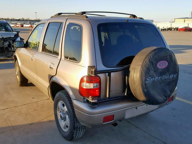 KNDJB723125104775 - 2002 KIA SPORTAGE TAN photo 3