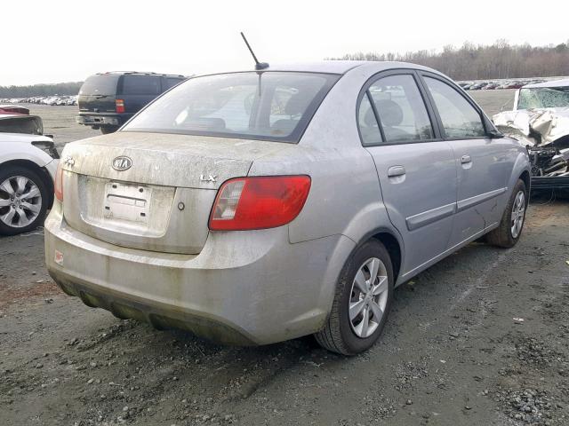 KNADH4A38B6959265 - 2011 KIA RIO BASE SILVER photo 4