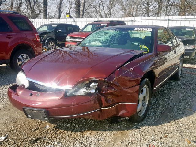 2G1WW12M9X9239876 - 1999 CHEVROLET MONTE CARL MAROON photo 2