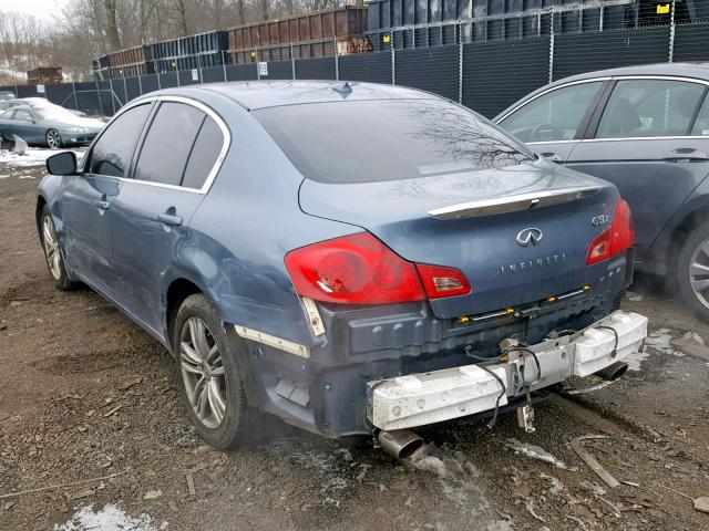 JN1CV6AR3AM461740 - 2010 INFINITI G37 BLUE photo 3