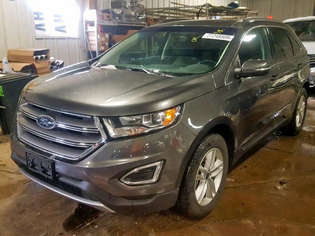 2FMPK4J82HBB72315 - 2017 FORD EDGE SEL GRAY photo 2