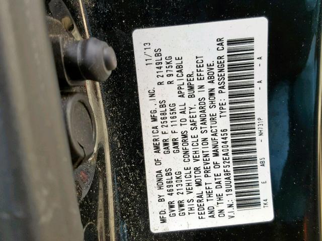 19UUA8F52EA004456 - 2014 ACURA TL TECH BLACK photo 10