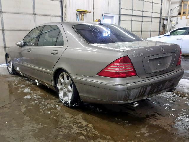 WDBNG83J73A368404 - 2003 MERCEDES-BENZ S 430 4MAT SILVER photo 3