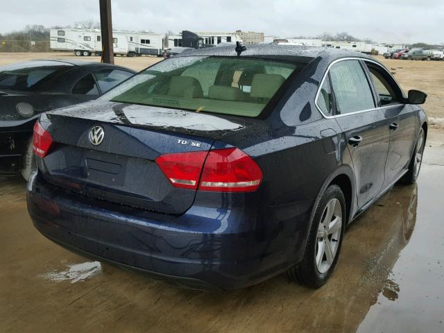 1VWBN7A35DC077525 - 2013 VOLKSWAGEN PASSAT SE BLUE photo 4