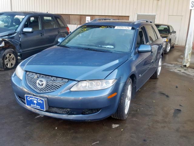 1YVFP82DX45N69266 - 2004 MAZDA 6 S BLUE photo 2