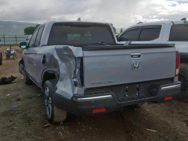 5FPYK3F60HB002037 - 2017 HONDA RIDGELINE SILVER photo 3