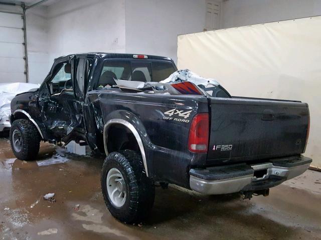 1FTSX31FXYEB14059 - 2000 FORD F350 SRW S BLACK photo 3