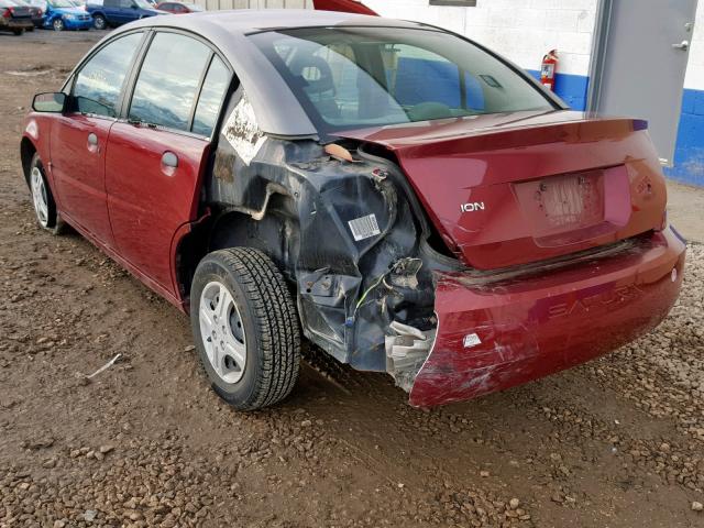 1G8AG52F64Z169708 - 2004 SATURN ION LEVEL MAROON photo 3