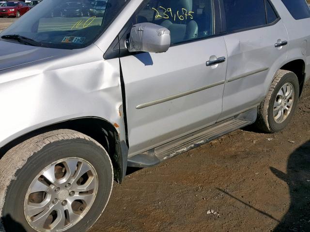 2HNYD18673H510412 - 2003 ACURA MDX TOURIN SILVER photo 9