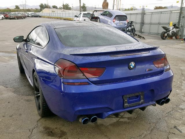 WBS6J9C52GD934479 - 2016 BMW M6 BLUE photo 3