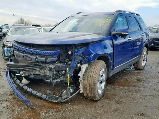 1FM5K8F84FGA25104 - 2015 FORD EXPLORER L BLUE photo 2