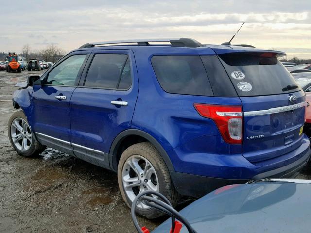 1FM5K8F84FGA25104 - 2015 FORD EXPLORER L BLUE photo 3