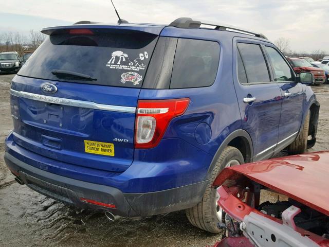 1FM5K8F84FGA25104 - 2015 FORD EXPLORER L BLUE photo 4