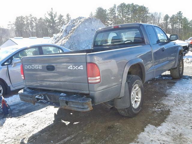 1B7GG32N32S615461 - 2002 DODGE DAKOTA SPO GRAY photo 4