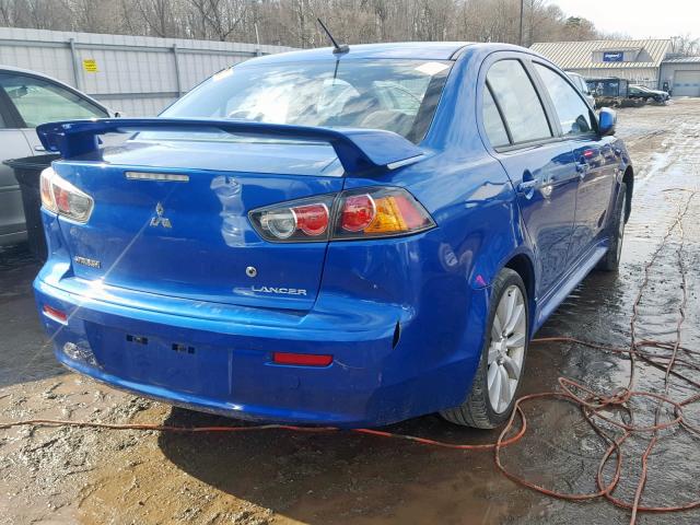 JA32U8FW4AU017173 - 2010 MITSUBISHI LANCER GTS BLUE photo 4