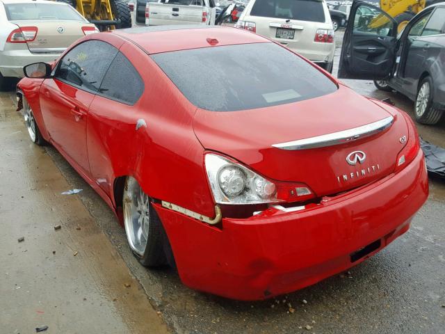 JNKCV64E48M128512 - 2008 INFINITI G37 BASE RED photo 3