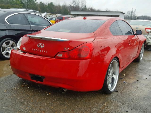 JNKCV64E48M128512 - 2008 INFINITI G37 BASE RED photo 4