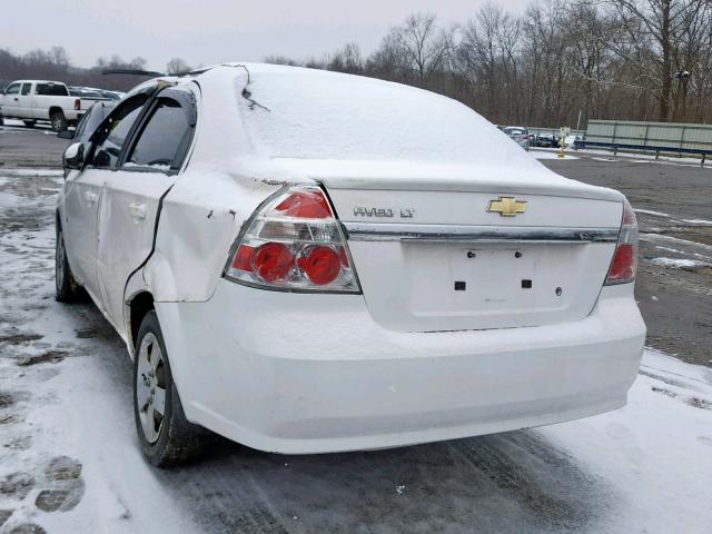 KL1TD56E89B659227 - 2009 CHEVROLET AVEO LS WHITE photo 3