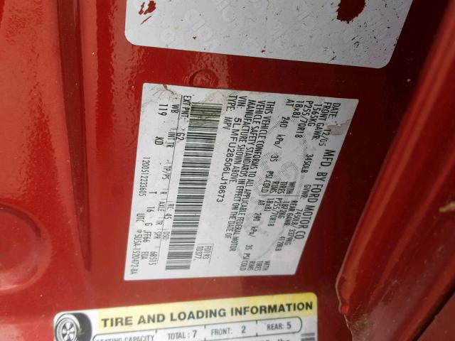 5LMFU28506LJ18673 - 2006 LINCOLN NAVIGATOR RED photo 10