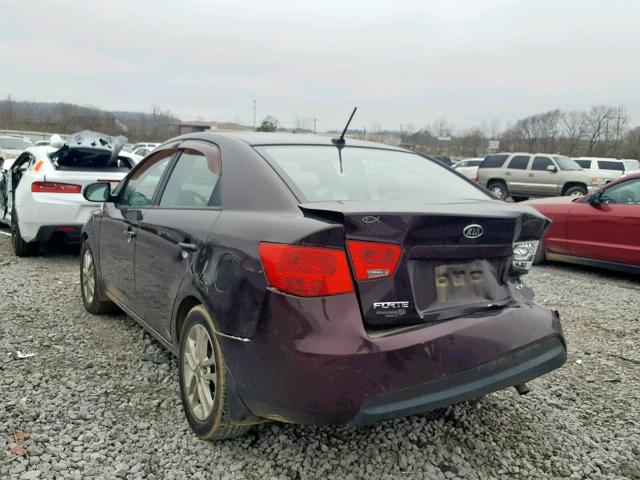 KNAFU4A26B5391065 - 2011 KIA FORTE EX BURGUNDY photo 3