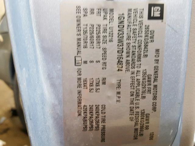 1GNDV33W37D164874 - 2007 CHEVROLET UPLANDER L ლურჯი ფოტო 10