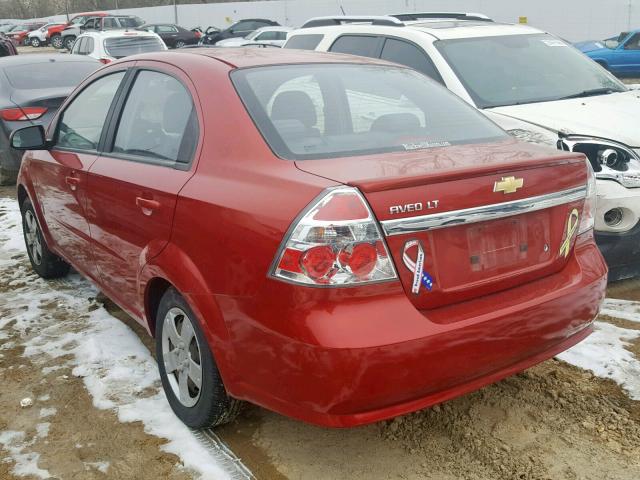 KL1TD5DE2AB073629 - 2010 CHEVROLET AVEO LS RED photo 3