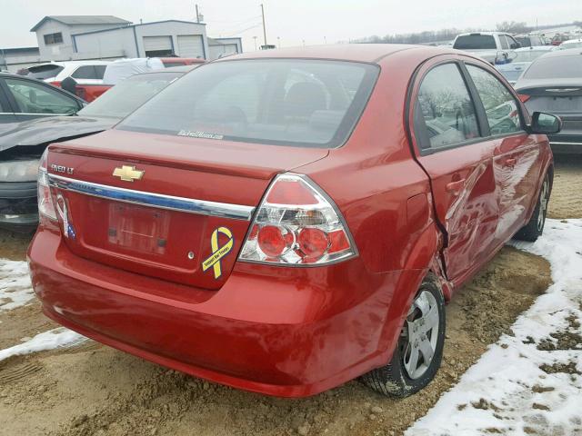 KL1TD5DE2AB073629 - 2010 CHEVROLET AVEO LS RED photo 4