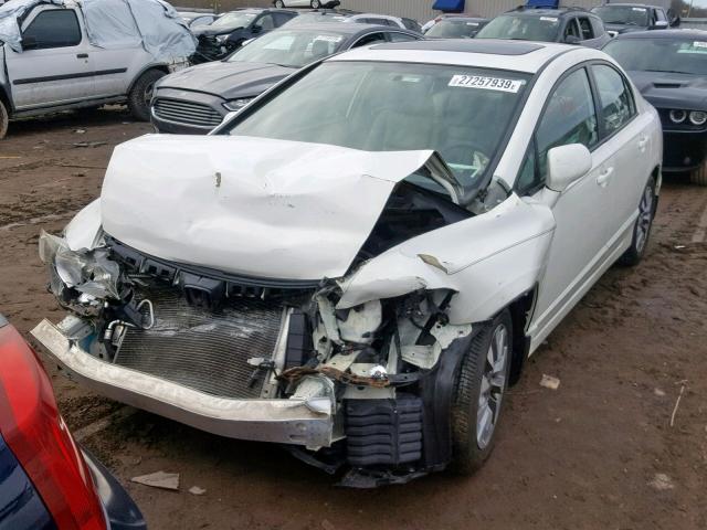 1HGFA16939L005676 - 2009 HONDA CIVIC EXL WHITE photo 2