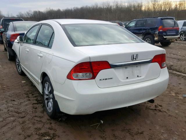 1HGFA16939L005676 - 2009 HONDA CIVIC EXL WHITE photo 3