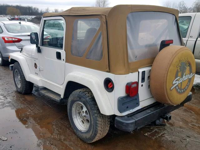 1J4FY49SXWP722729 - 1998 JEEP WRANGLER / WHITE photo 3