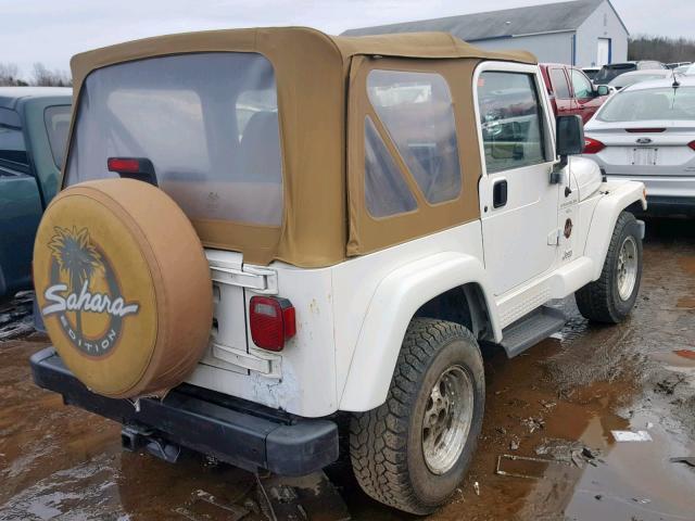 1J4FY49SXWP722729 - 1998 JEEP WRANGLER / WHITE photo 4