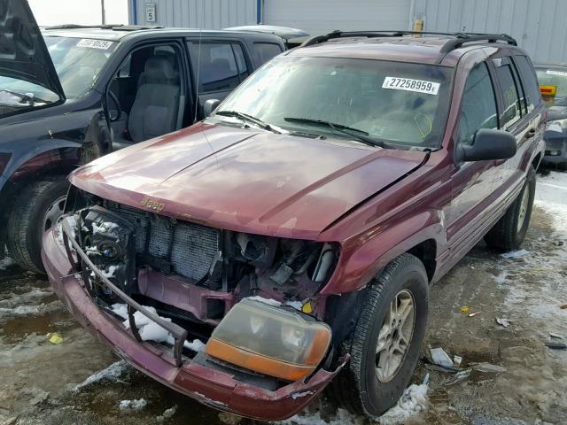 1J4GX58N03C578250 - 2003 JEEP GRAND CHER MAROON photo 2