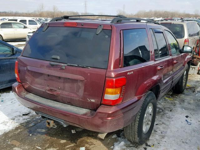 1J4GX58N03C578250 - 2003 JEEP GRAND CHER MAROON photo 4