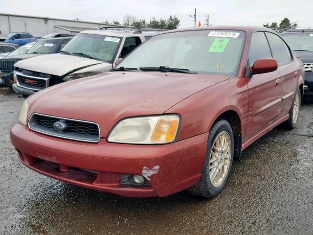 4S3BE625547200245 - 2004 SUBARU LEGACY L S BURGUNDY photo 2