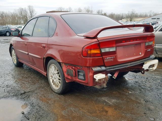 4S3BE625547200245 - 2004 SUBARU LEGACY L S BURGUNDY photo 3