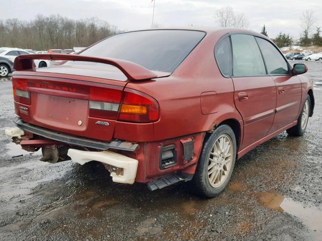 4S3BE625547200245 - 2004 SUBARU LEGACY L S BURGUNDY photo 4