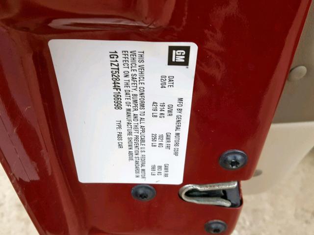 1G1ZT52844F166998 - 2004 CHEVROLET MALIBU LS RED photo 10